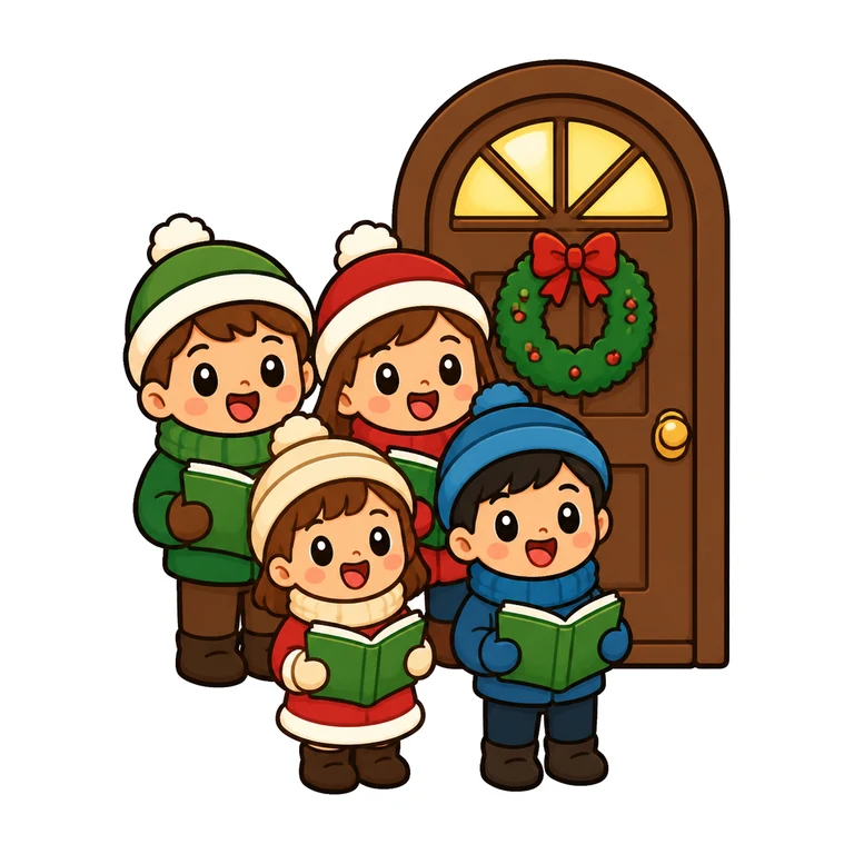 Carolers at the door