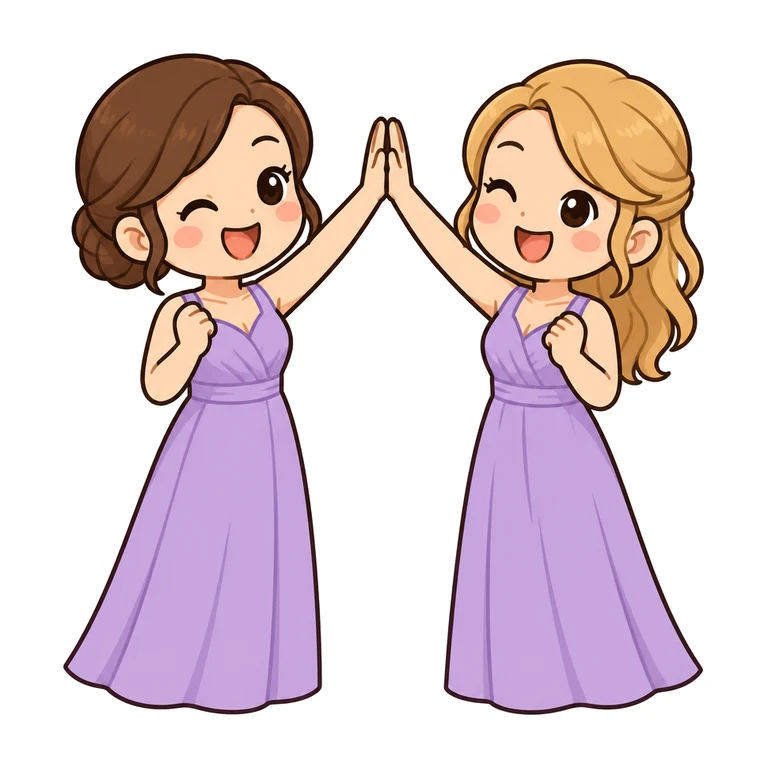 Bridesmaid high-five