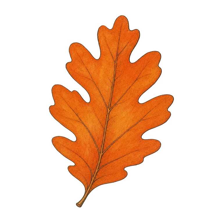 Orange oak leaf