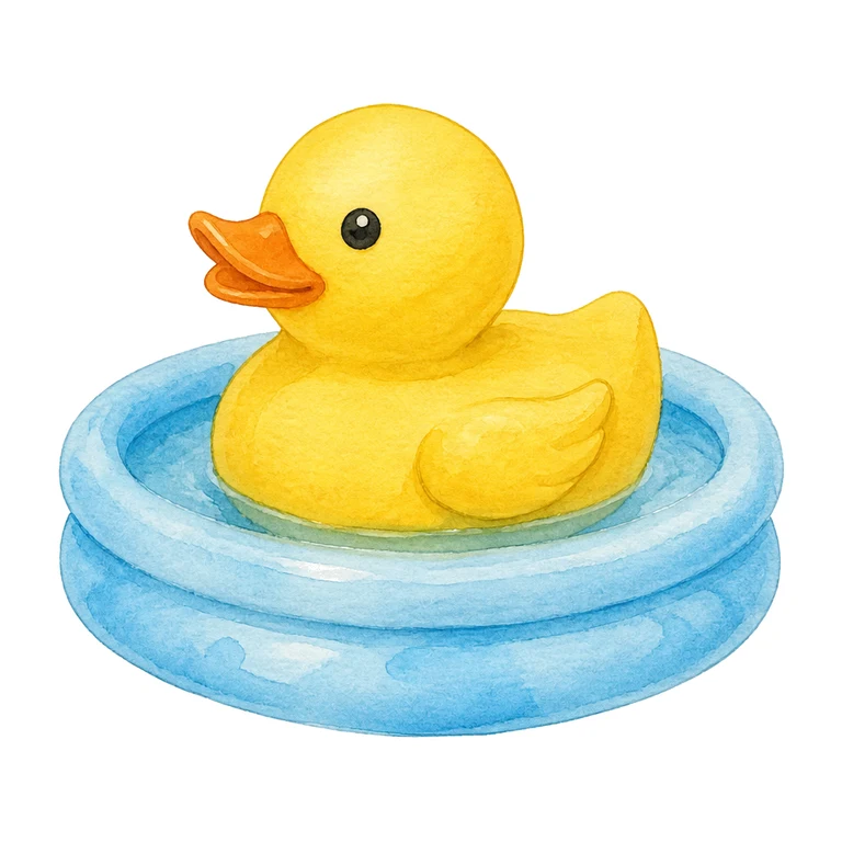 Rubber duck in pool