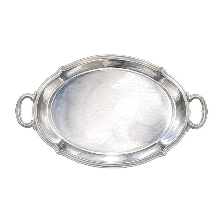 Silver serving tray
