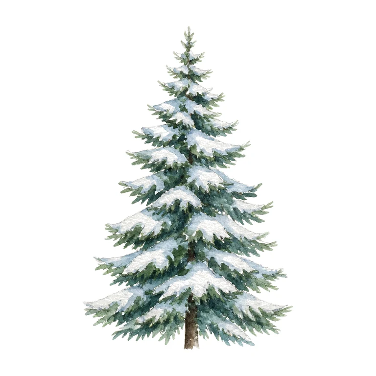 Snowy pine tree