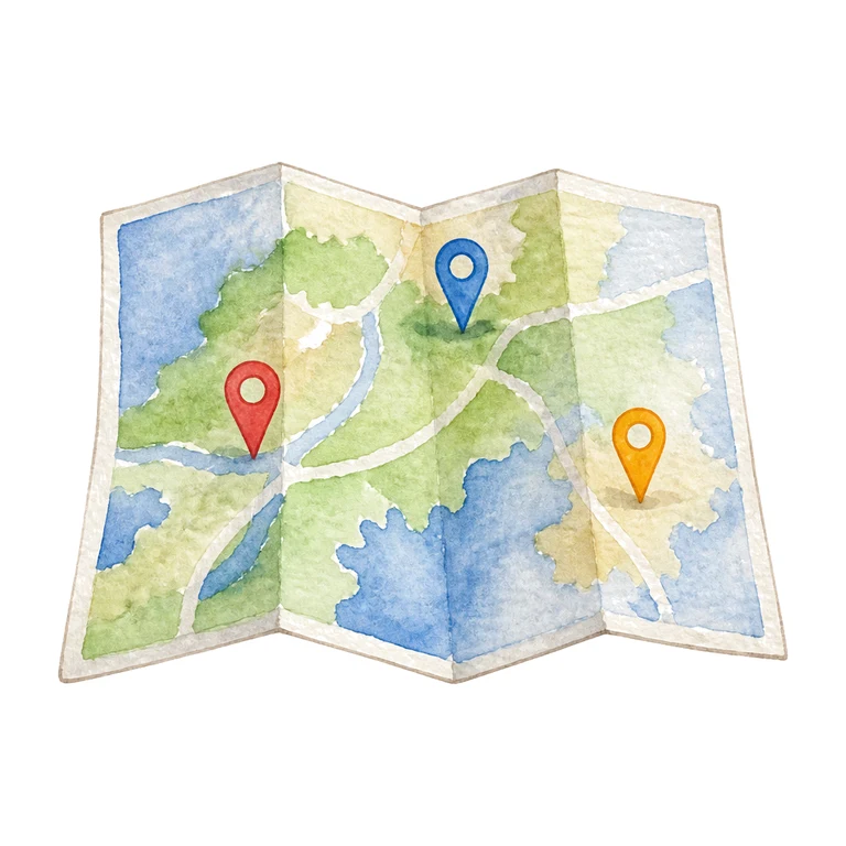 Map with pins