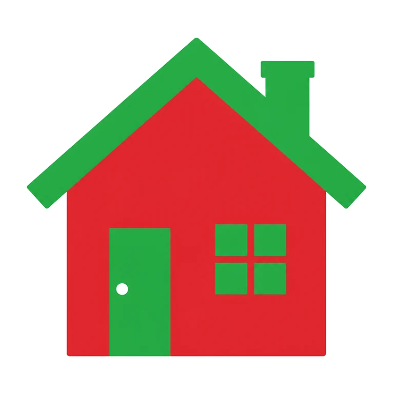 Red and green house