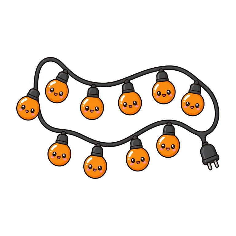 Orange string lights