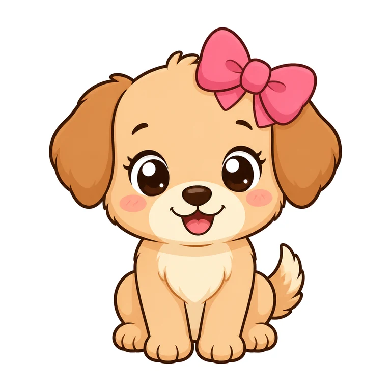 Puppy with a bow