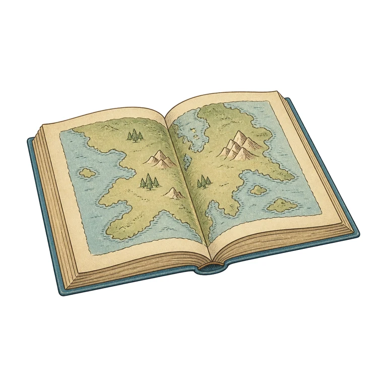 A book with a map inside