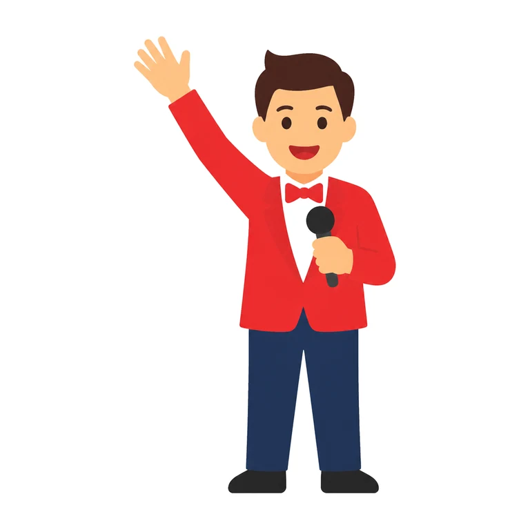 Waving parade host